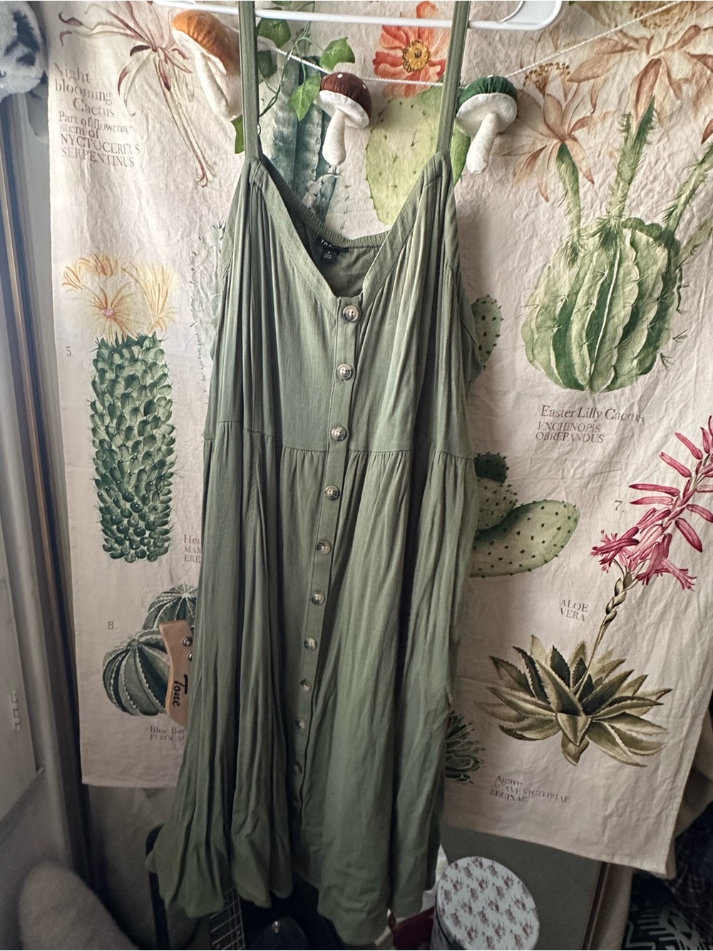 torrid Sage Green Button-Front Maxi Dress